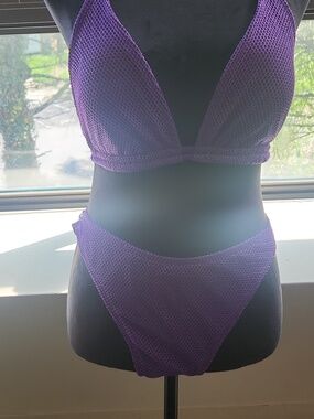 Purple Mesh Triangle Bralette - Unbranded
